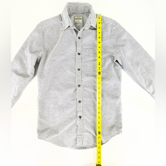 American Eagle Outfitters Premium Indigo Men’s Striped Long Sleeve Shirt | XS - Picture 6 of 16